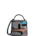 Boxyz Top Handle Bag Printed Gancini Jacquard and Leather Small