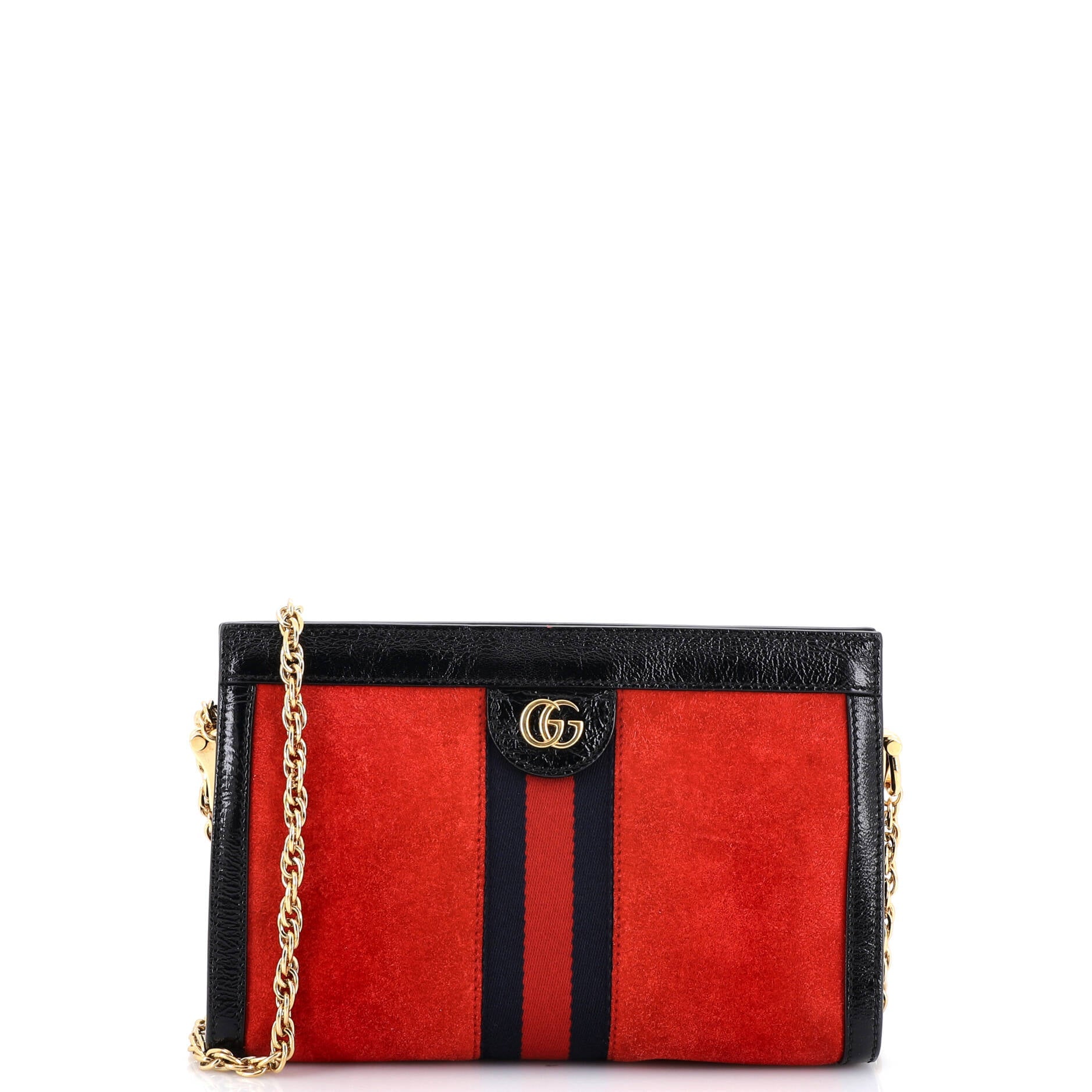 Ophidia Chain Shoulder Bag Suede Small