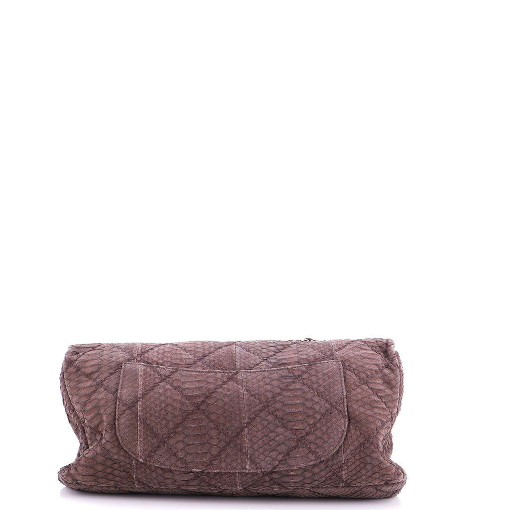 Classic Single Flap Bag Python Jumbo