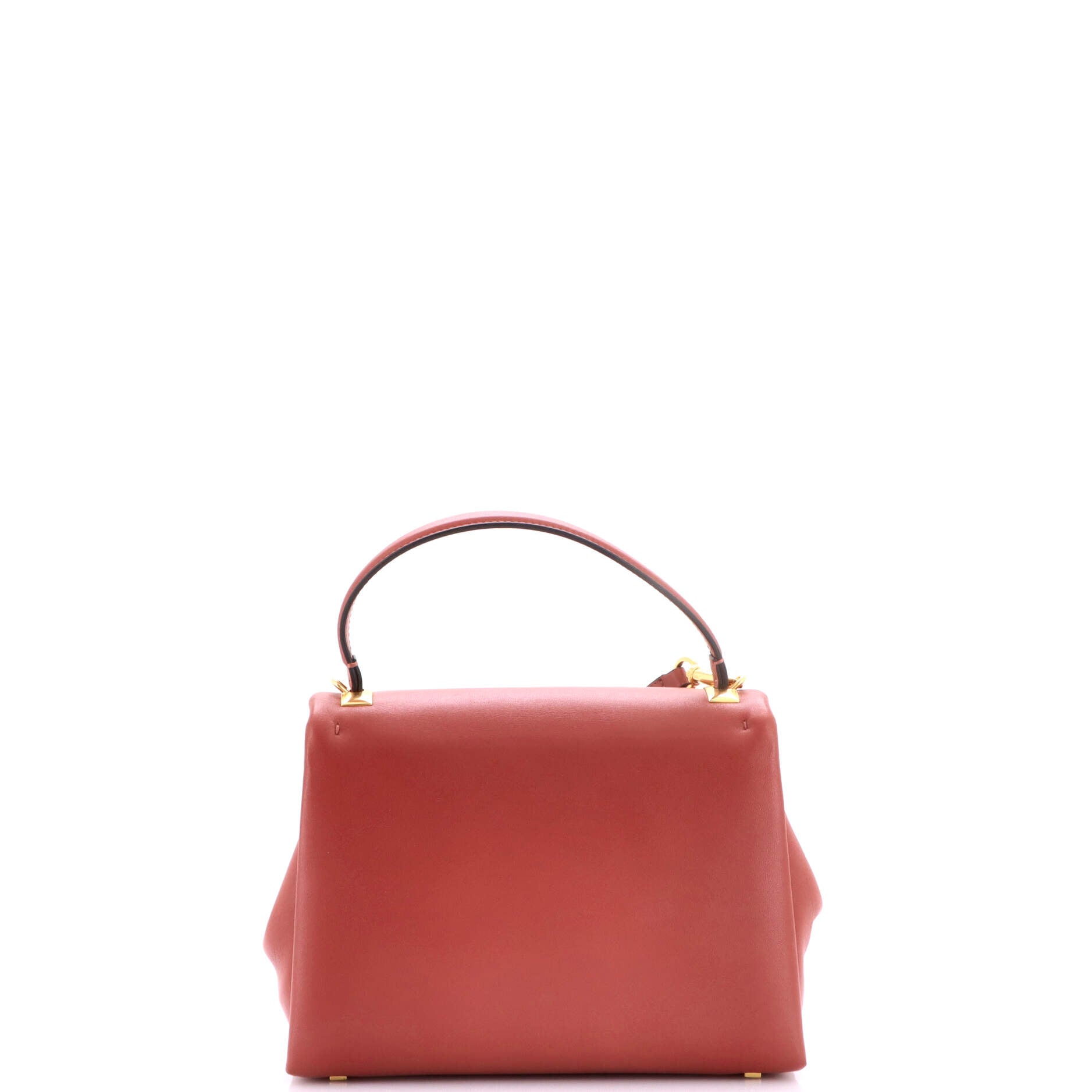 One Stud Top Handle Flap Bag Leather Small