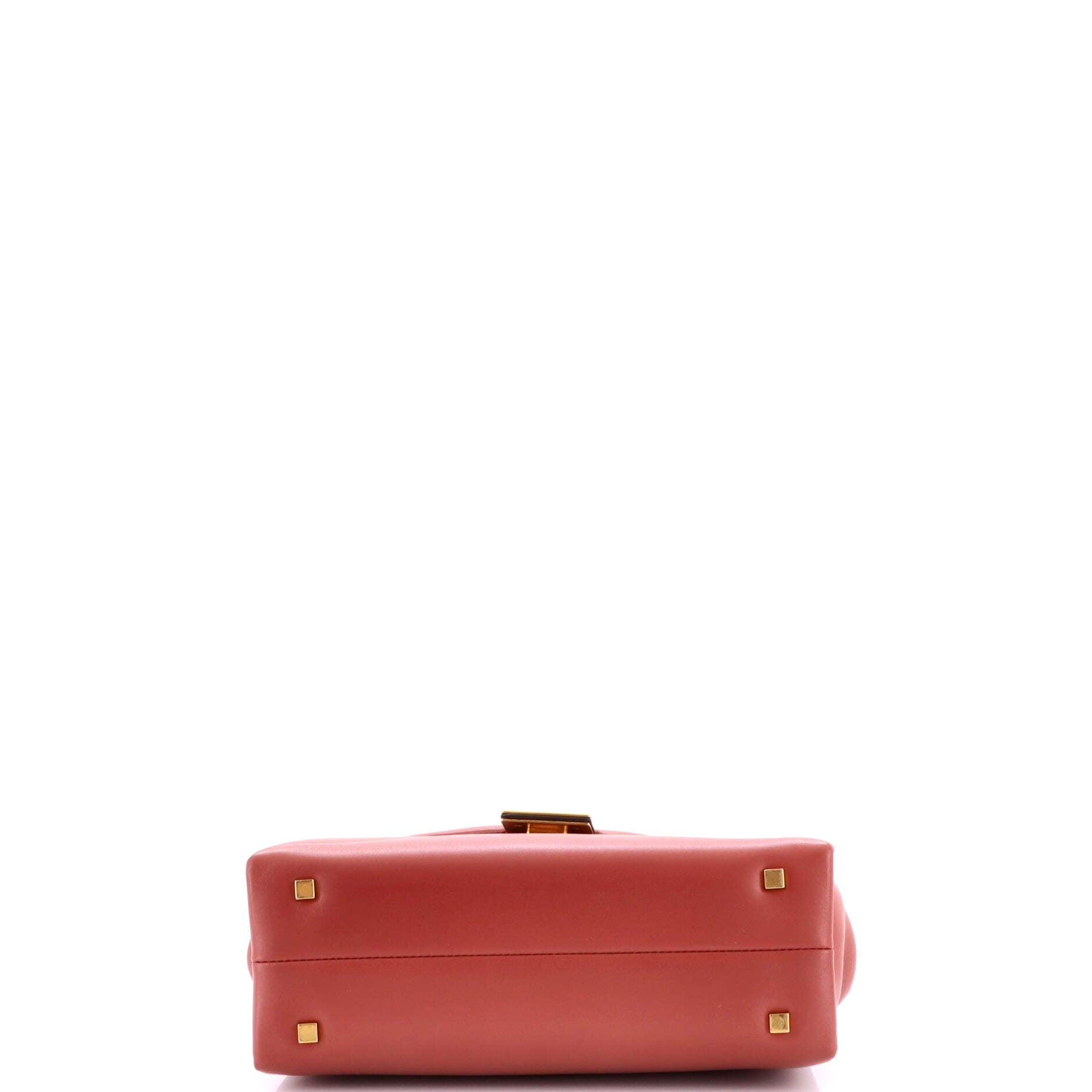 One Stud Top Handle Flap Bag Leather Small