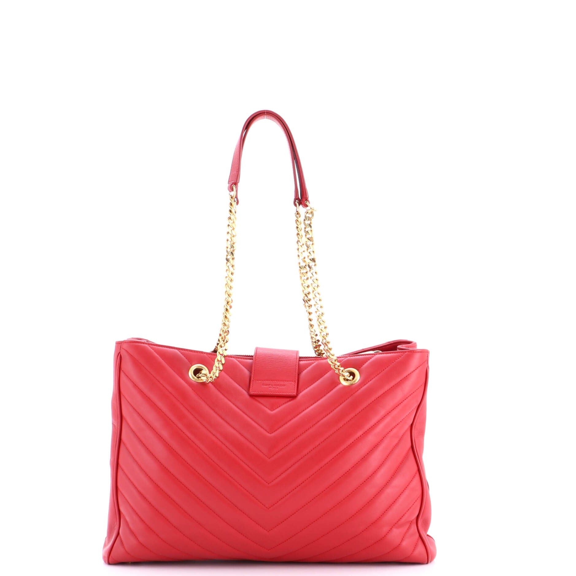 Classic Monogram Shopper Matelasse Chevron Leather Large
