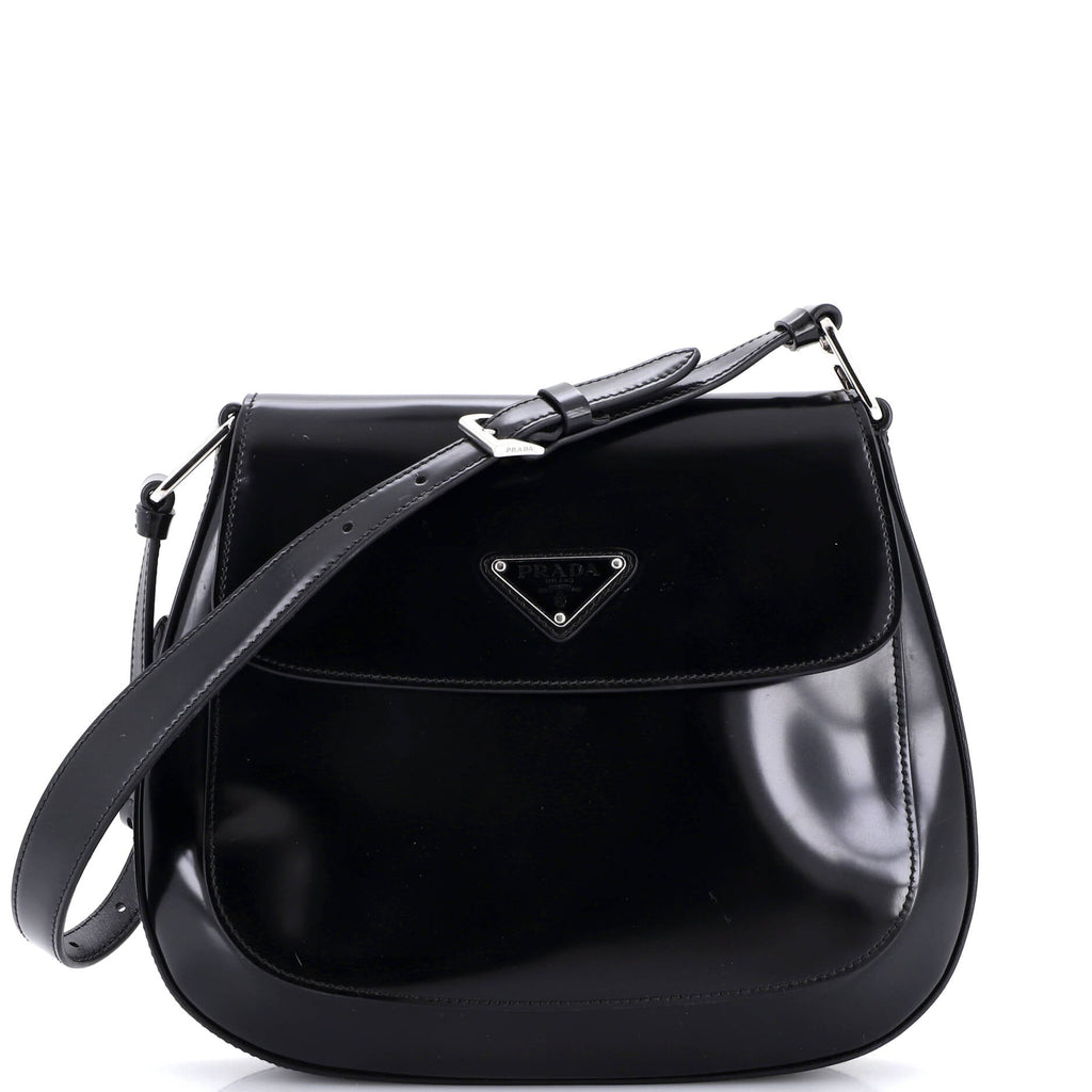 Cleo Flap Shoulder Bag Spazzolato Leather Large