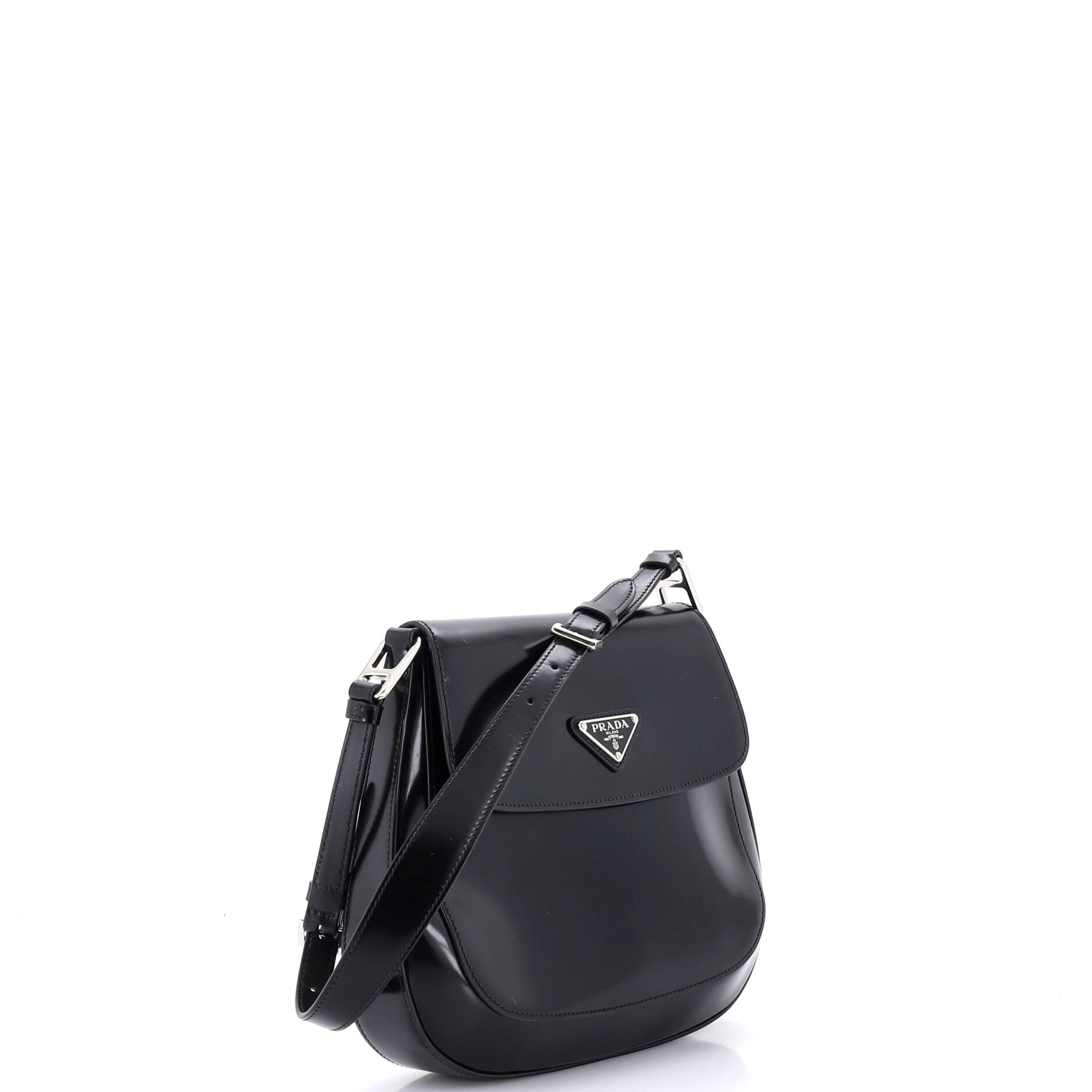 Cleo Flap Shoulder Bag Spazzolato Leather Large