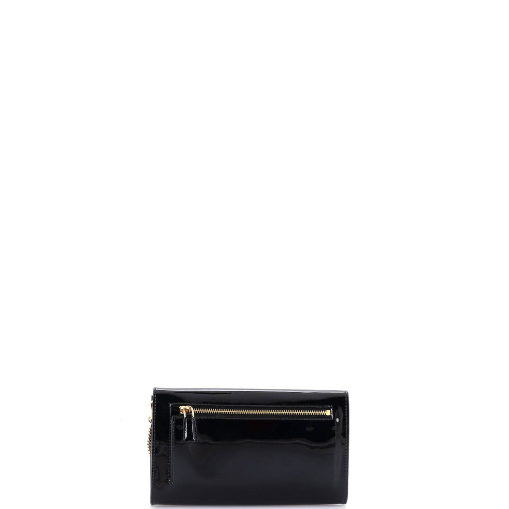 Triangle Logo Envelope Chain Clutch Patent Mini