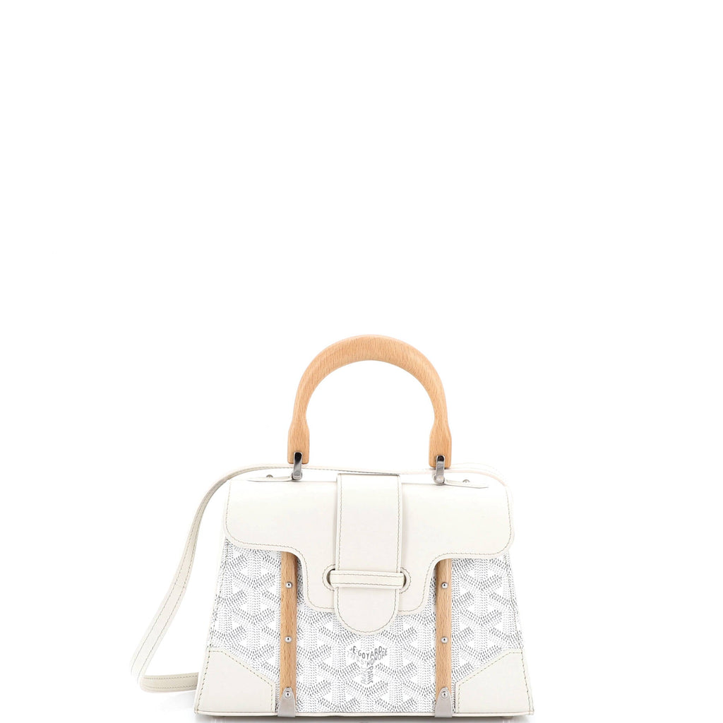 Structured Saigon Top Handle Bag Coated Canvas with Leather Mini