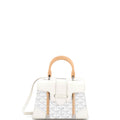 Structured Saigon Top Handle Bag Coated Canvas with Leather Mini