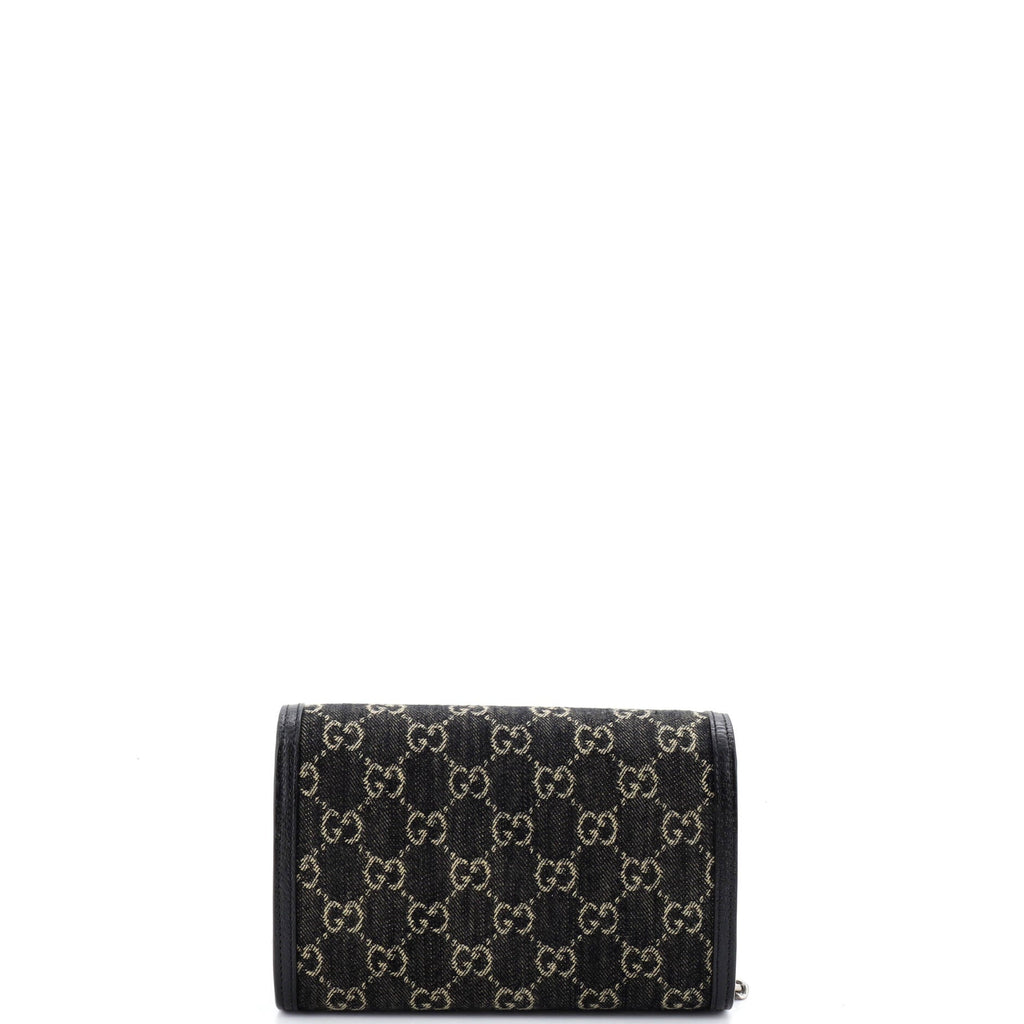 Dionysus Chain Wallet GG Denim Small