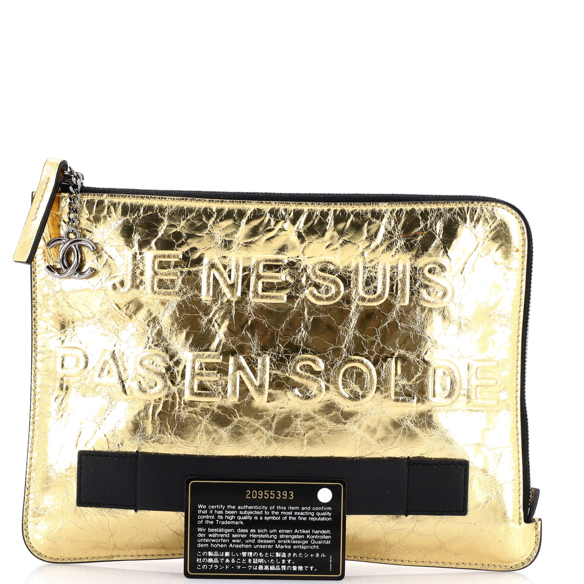 Feminine Pouch Crinkled Leather Medium