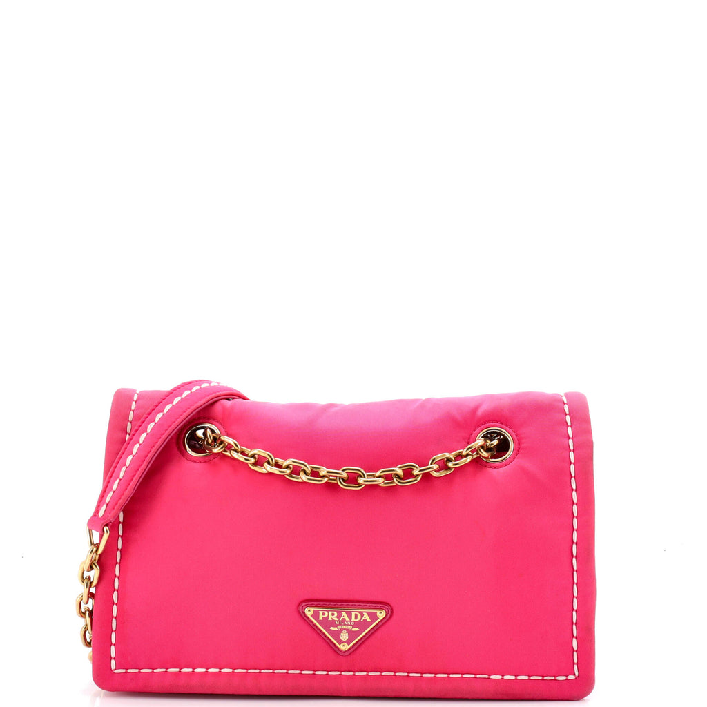 Padded Chain Flap Bag Tessuto Medium