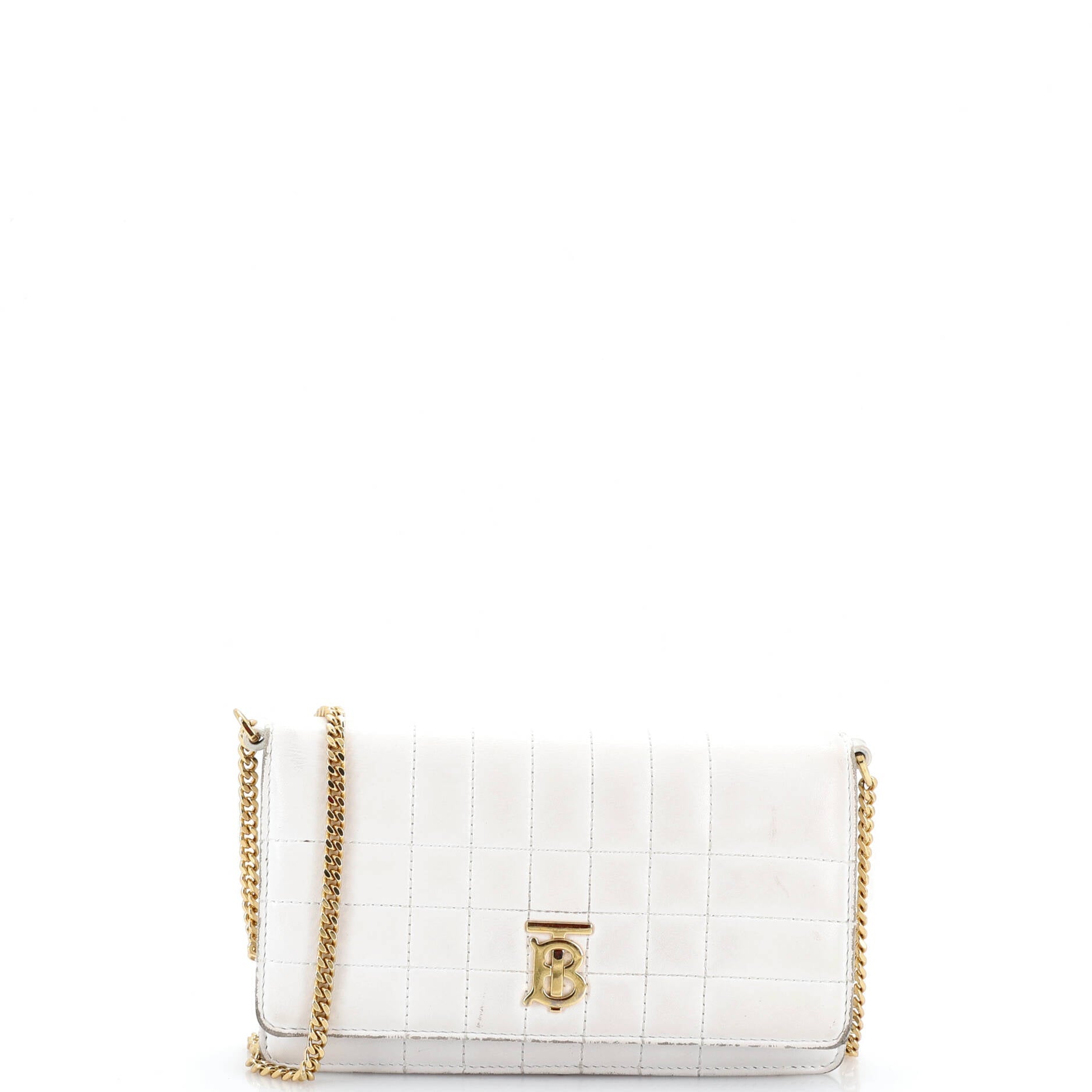 Lola Clutch on Chain Quilted Leather