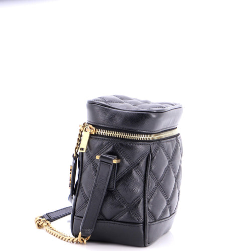 80's Vanity Bag Quilted Leather