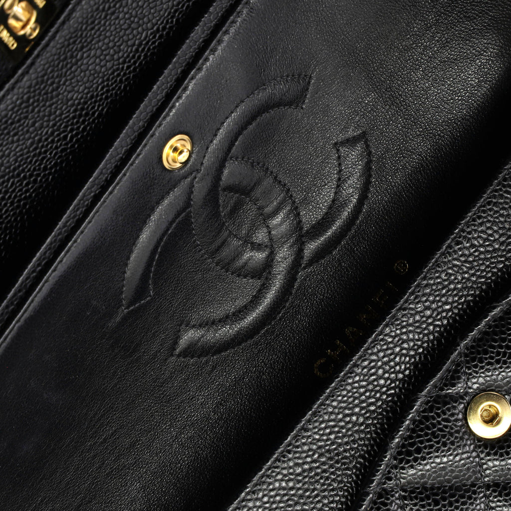 Vintage Classic Double Flap Bag Quilted Caviar Medium