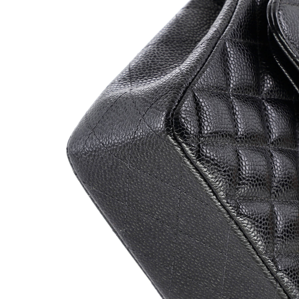 Vintage Classic Double Flap Bag Quilted Caviar Medium