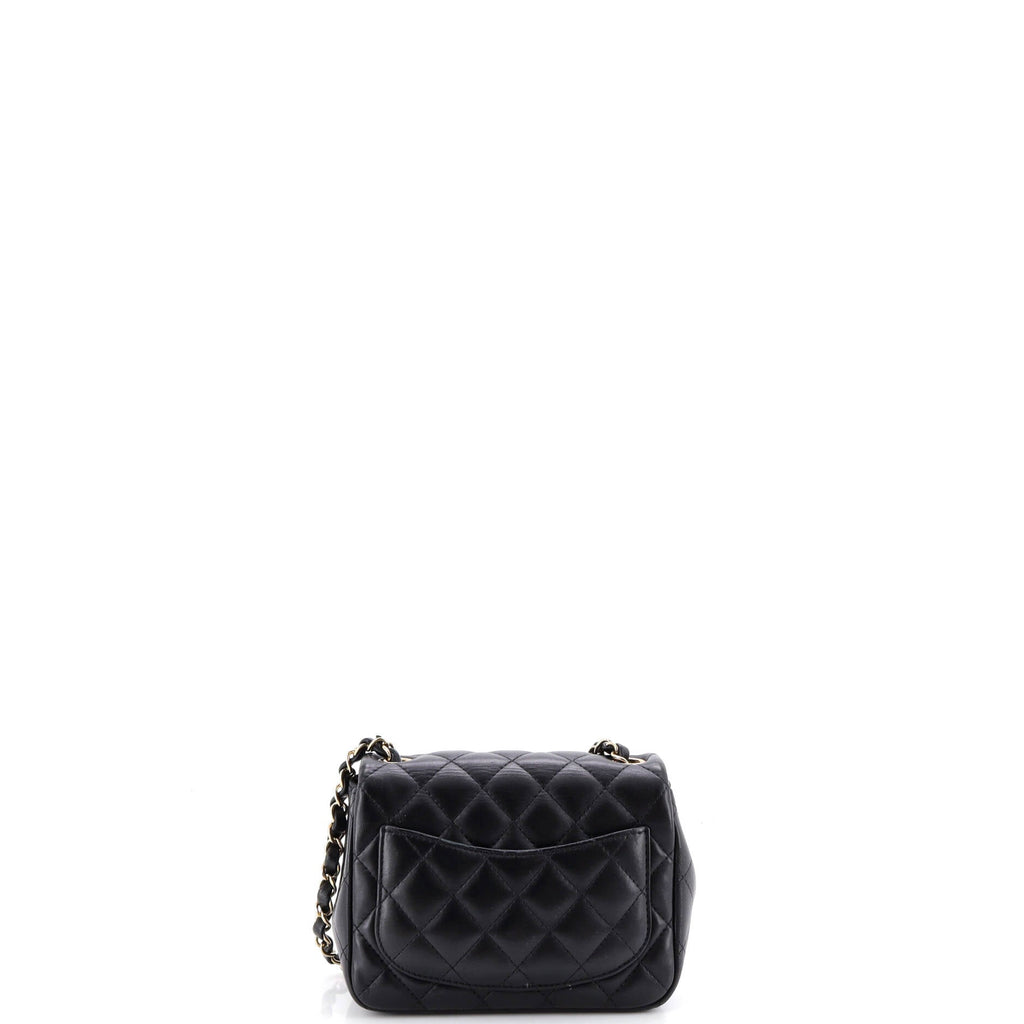 Square Classic Single Flap Bag Quilted Lambskin Mini