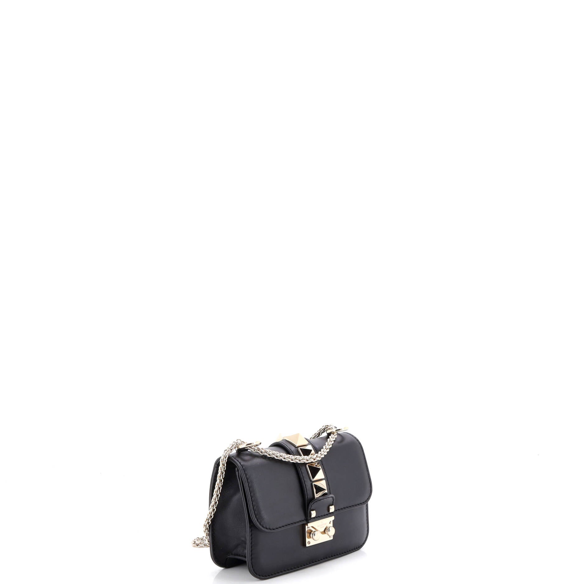 Glam Lock Shoulder Bag Leather Mini
