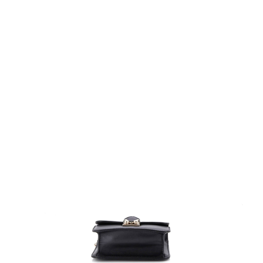 Glam Lock Shoulder Bag Leather Mini