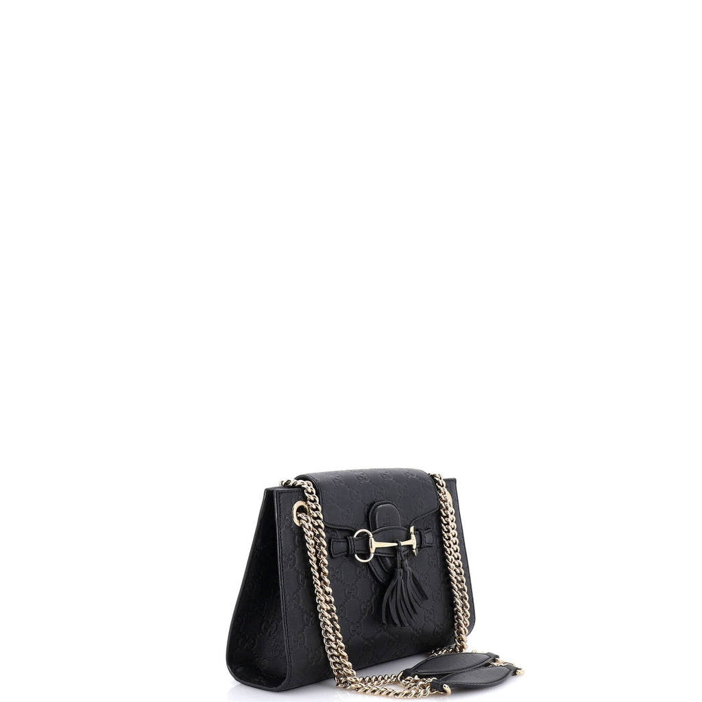 Emily Chain Flap Shoulder Bag Guccissima Leather Small