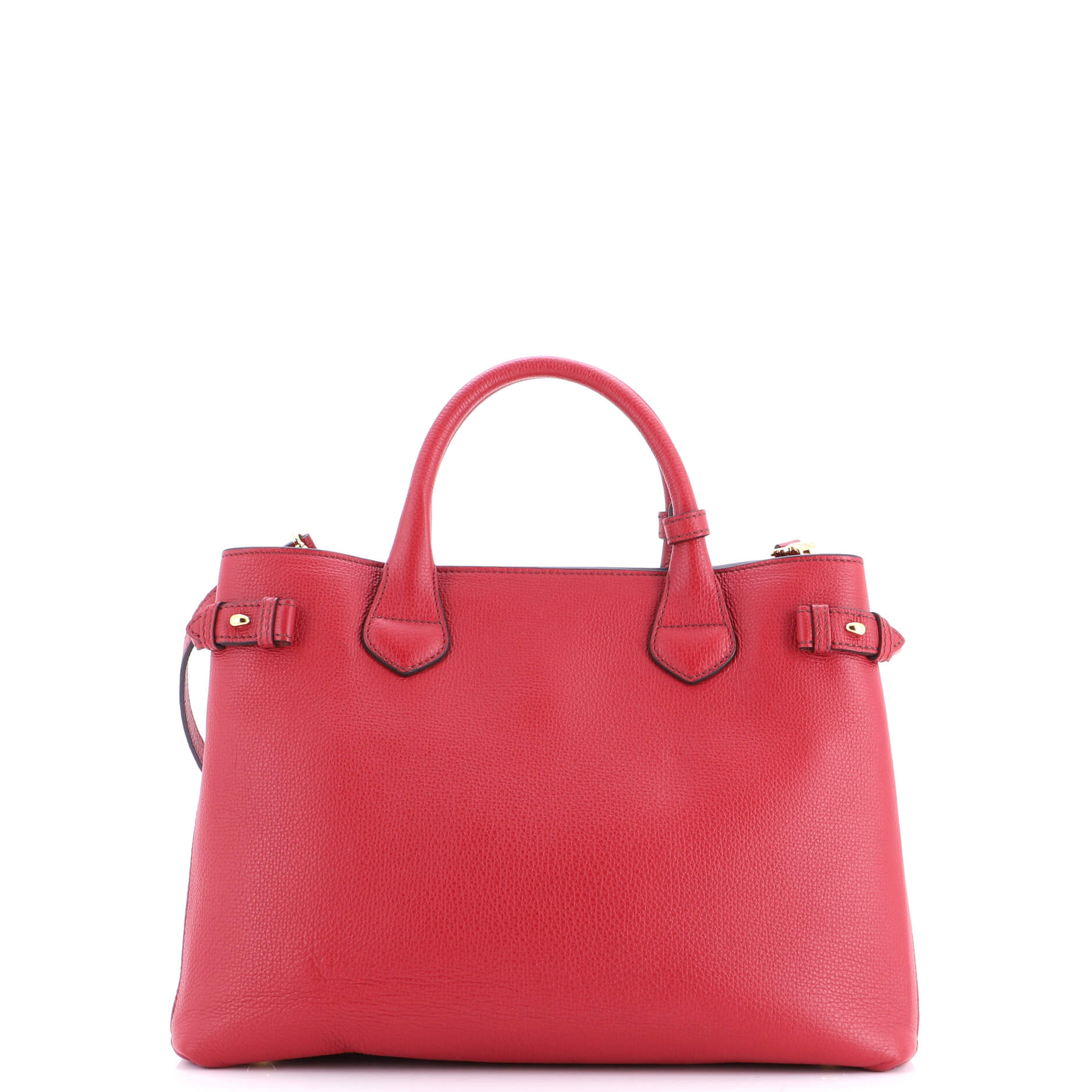 Banner Tote Leather and House Check Canvas Medium