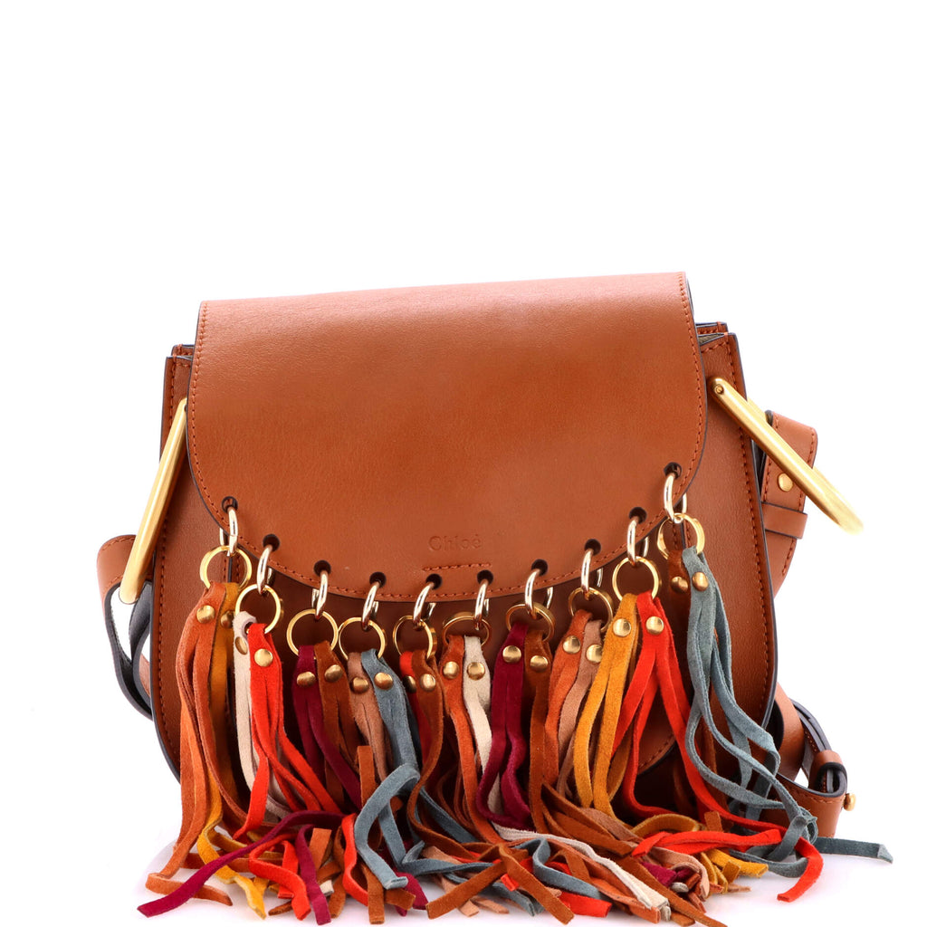 Multicolor Fringe Hudson Bag Leather Small