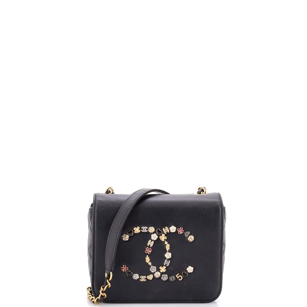 Giant Crystal CC Flap Bag Lambskin Mini