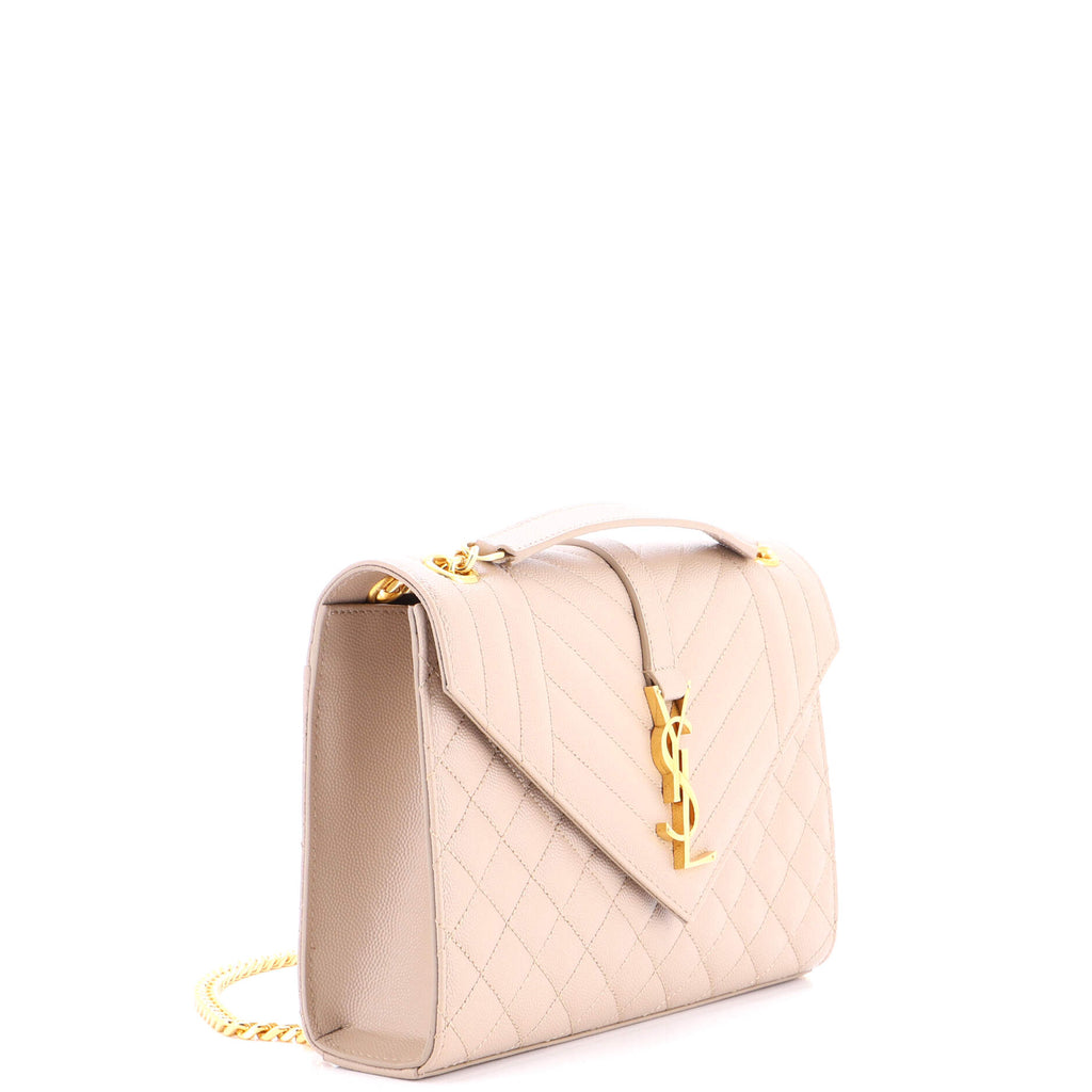 Classic Monogram Envelope Satchel Mixed Matelasse Leather Medium