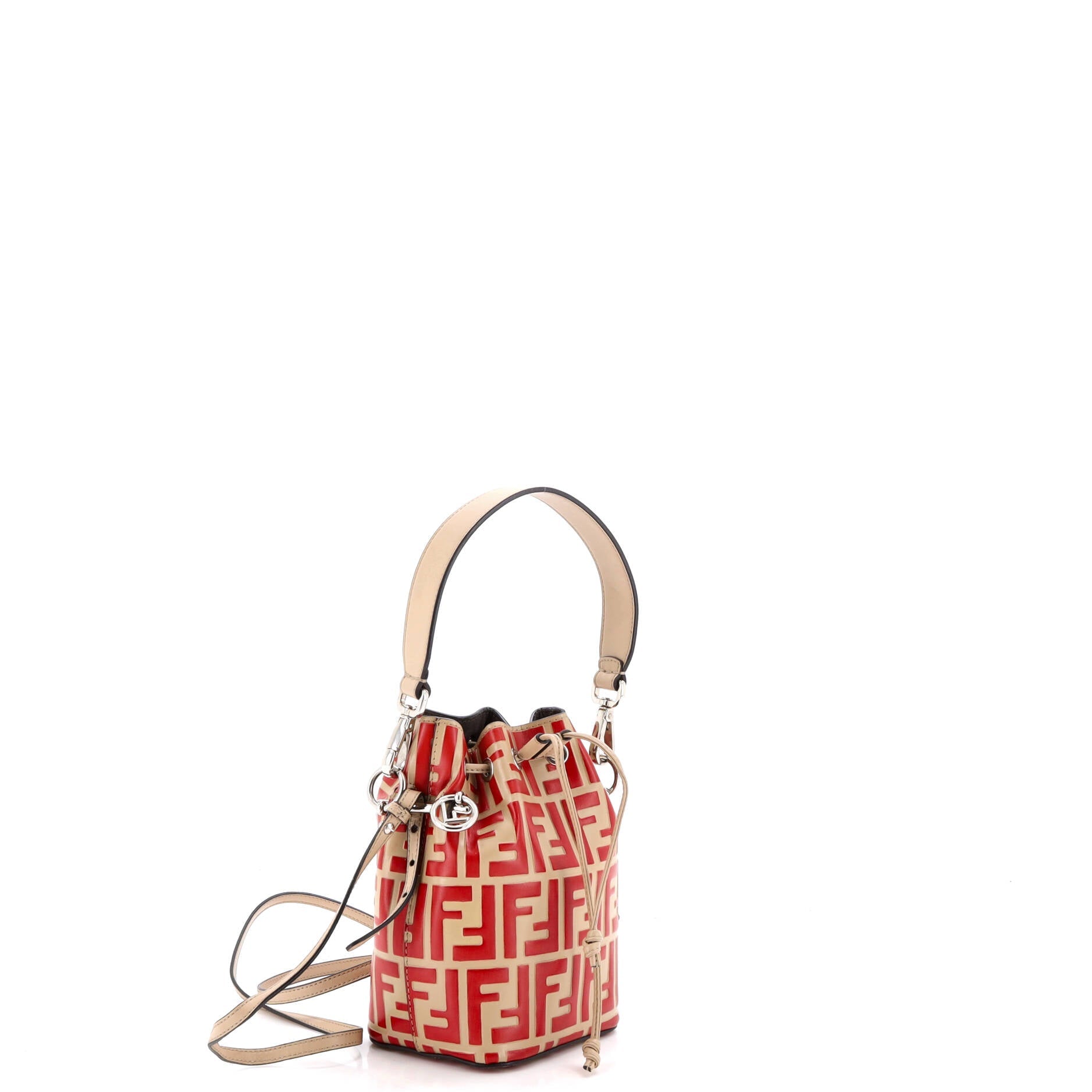 Mon Tresor Bucket Bag Zucca Embossed Leather Mini