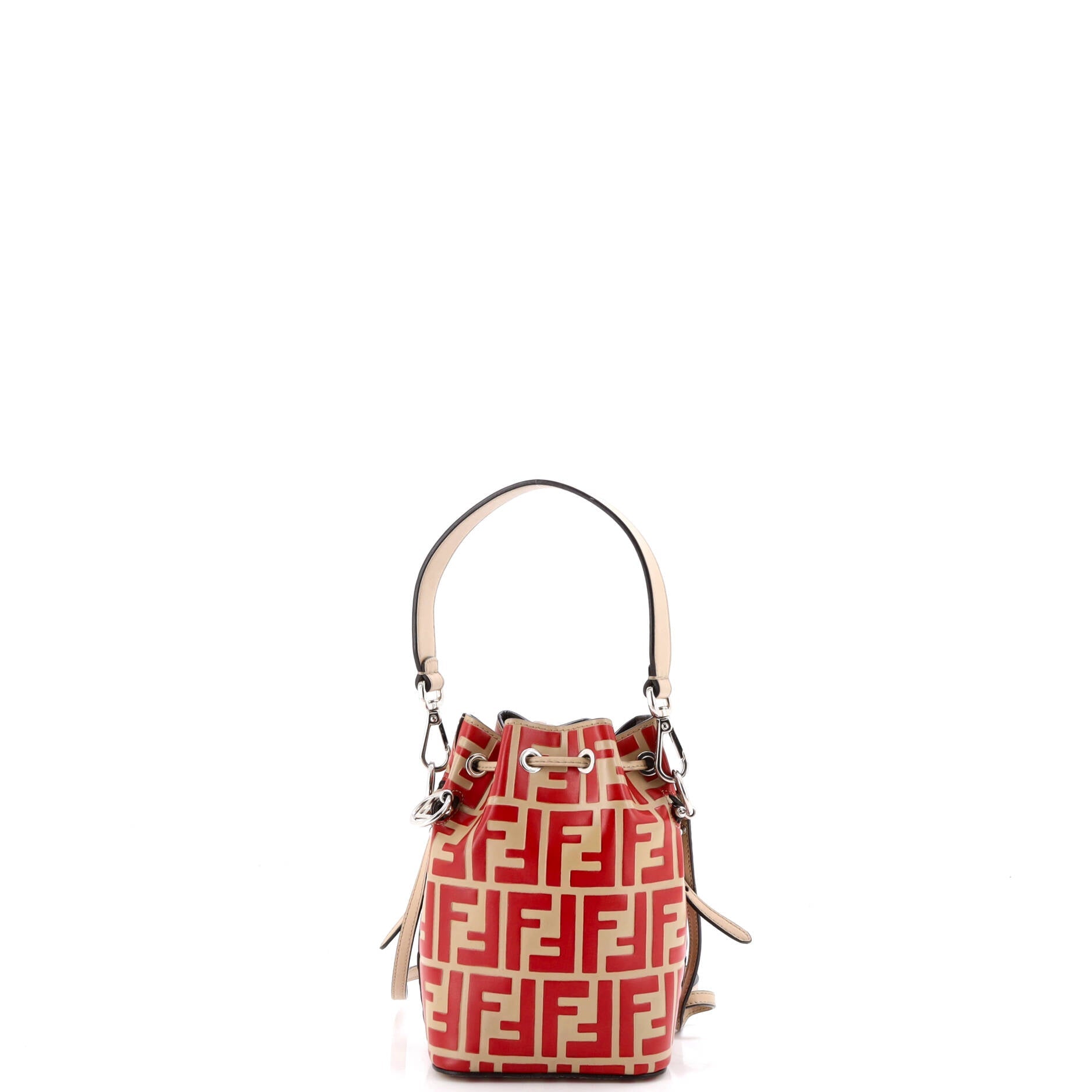Mon Tresor Bucket Bag Zucca Embossed Leather Mini