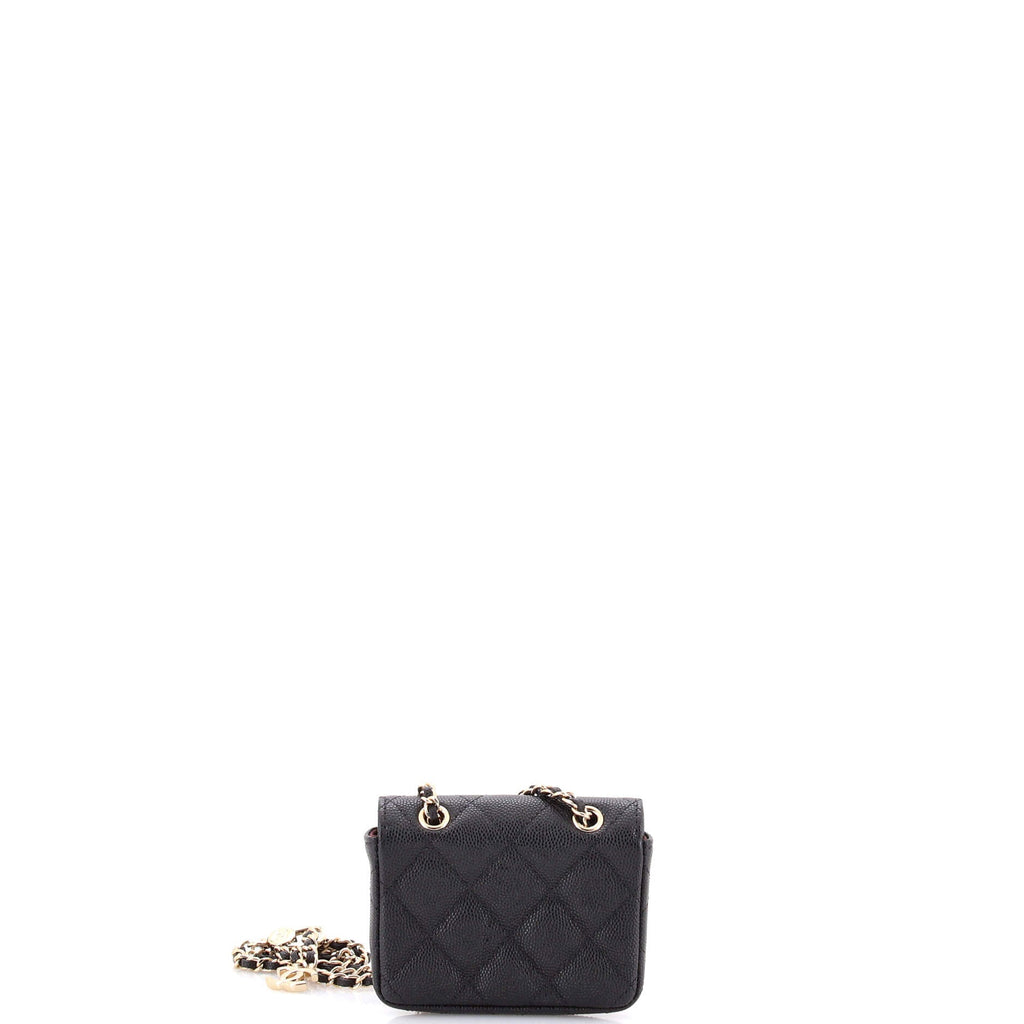 Classic Flap Chain Belt Bag Quilted Caviar Mini