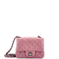 Square Classic Single Flap Bag Quilted Caviar Mini