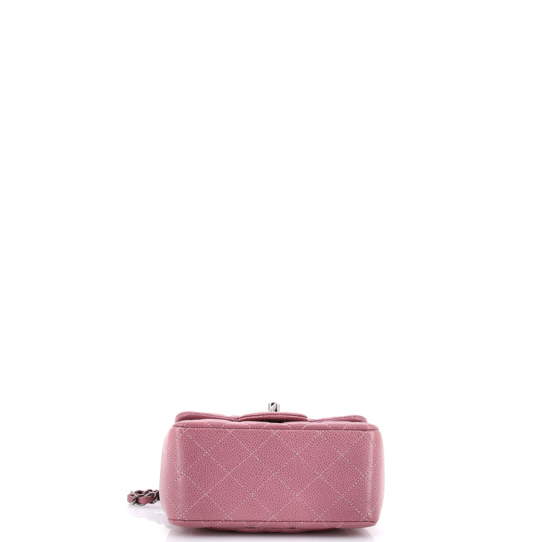 Square Classic Single Flap Bag Quilted Caviar Mini