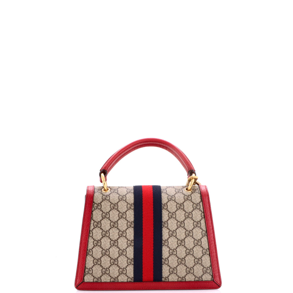 Queen Margaret Top Handle Bag GG Coated Canvas with Leather Small