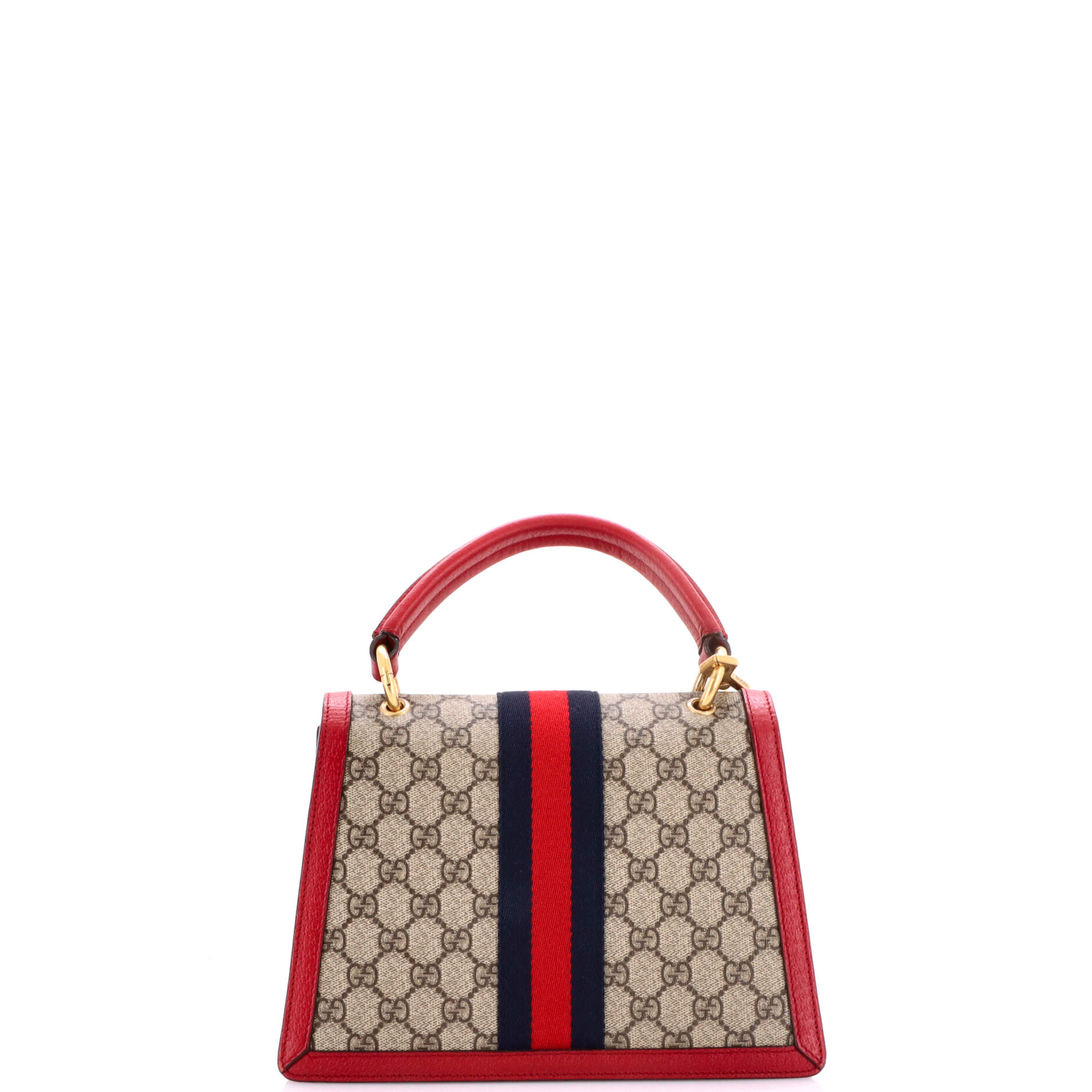 Queen Margaret Top Handle Bag GG Coated Canvas with Leather Small