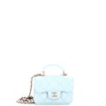 Top Handle Flap Coin Purse with Chain Quilted Lambskin