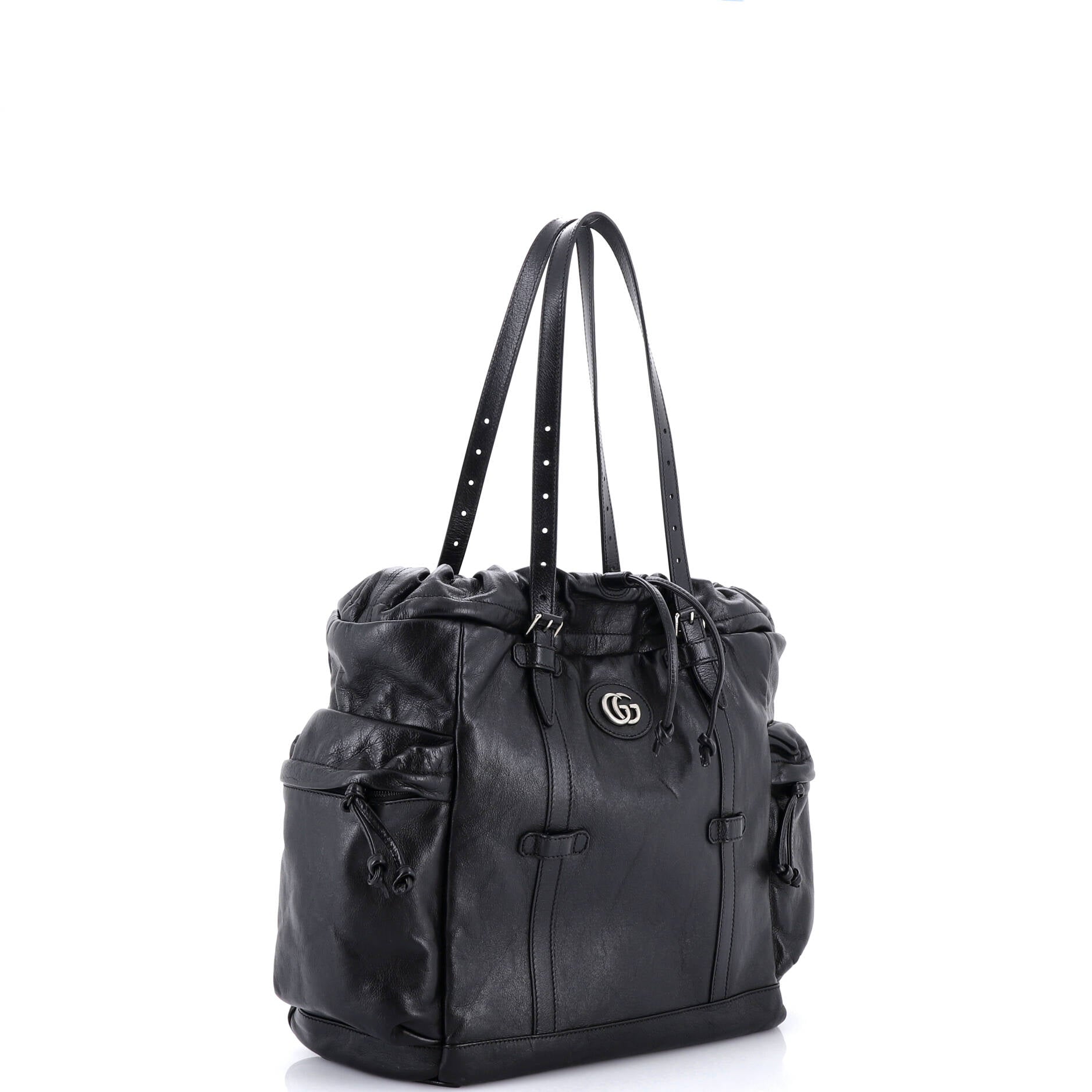 Tonal GG Drawstring Tote Leather
