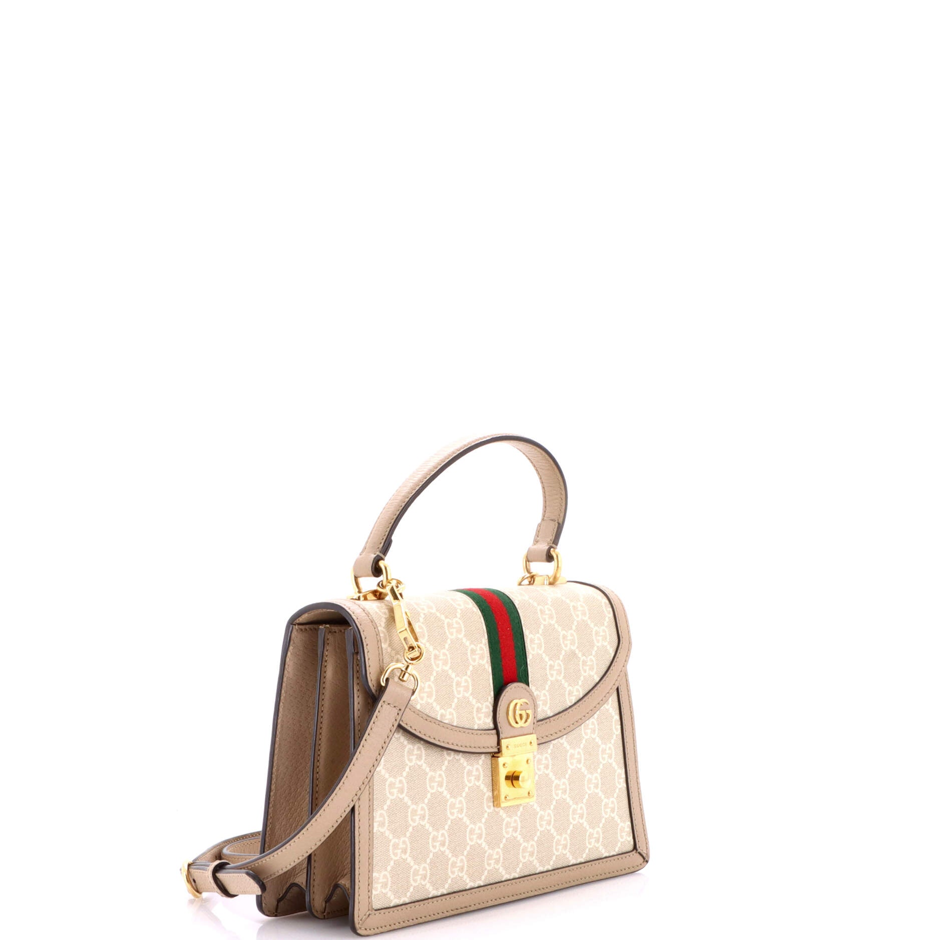 Ophidia Flap Top Handle Bag GG Coated Canvas Small