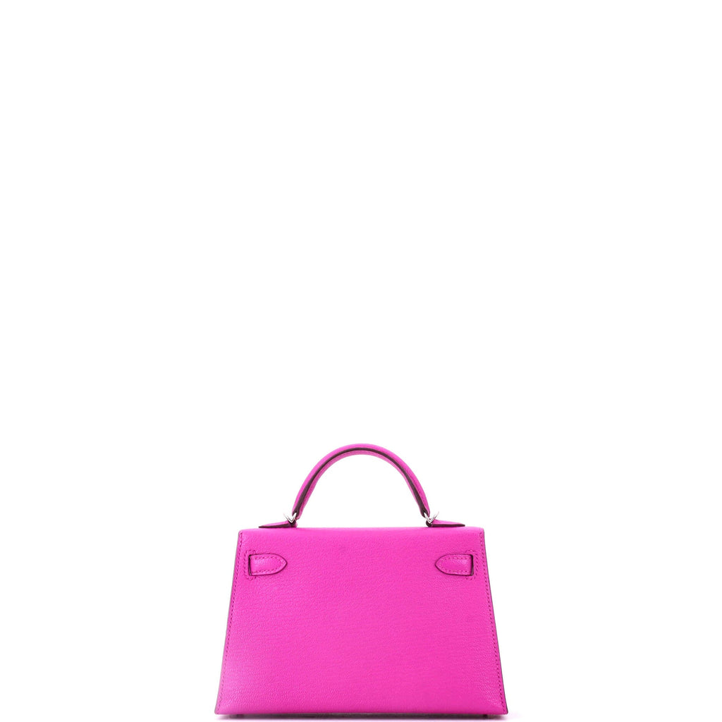 Kelly Mini II Bag Rose Pourpre Chevre Mysore with Palladium Hardware 20