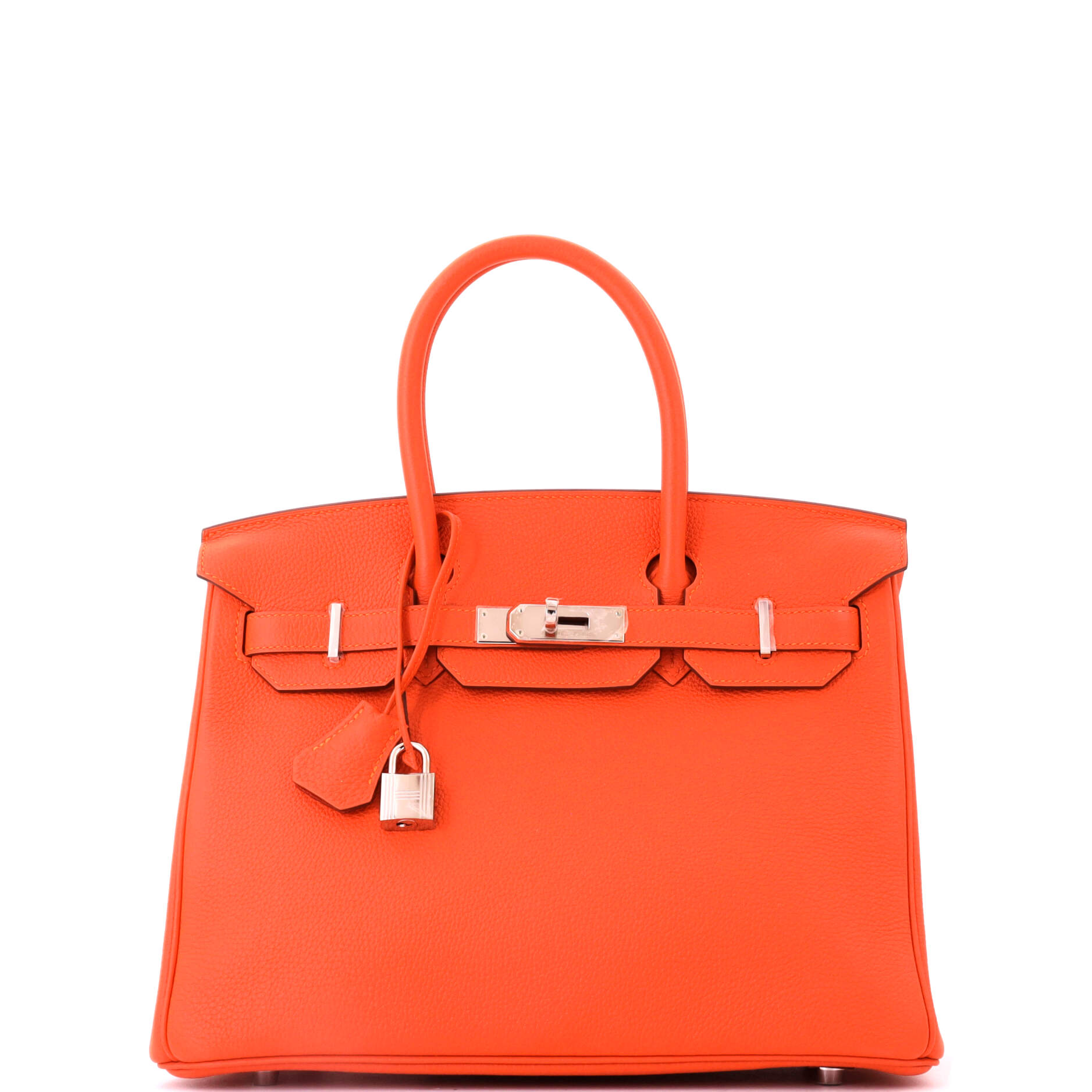 Birkin Handbag Feu Togo with Palladium Hardware 30