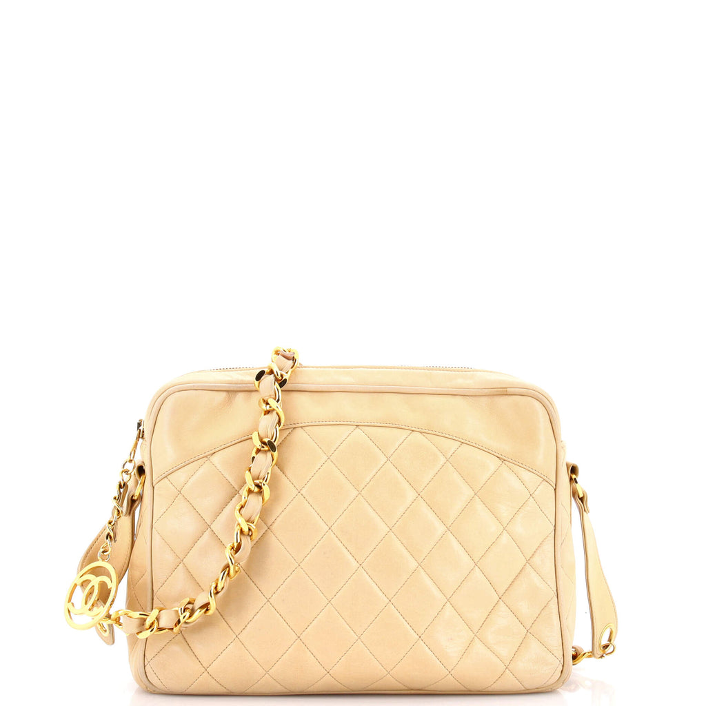 Vintage Chain Camera Bag Quilted Lambskin