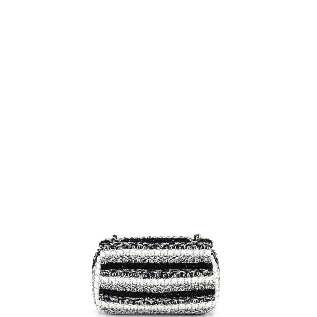 Classic Single Flap Bag Braided Quilted Tweed Mini