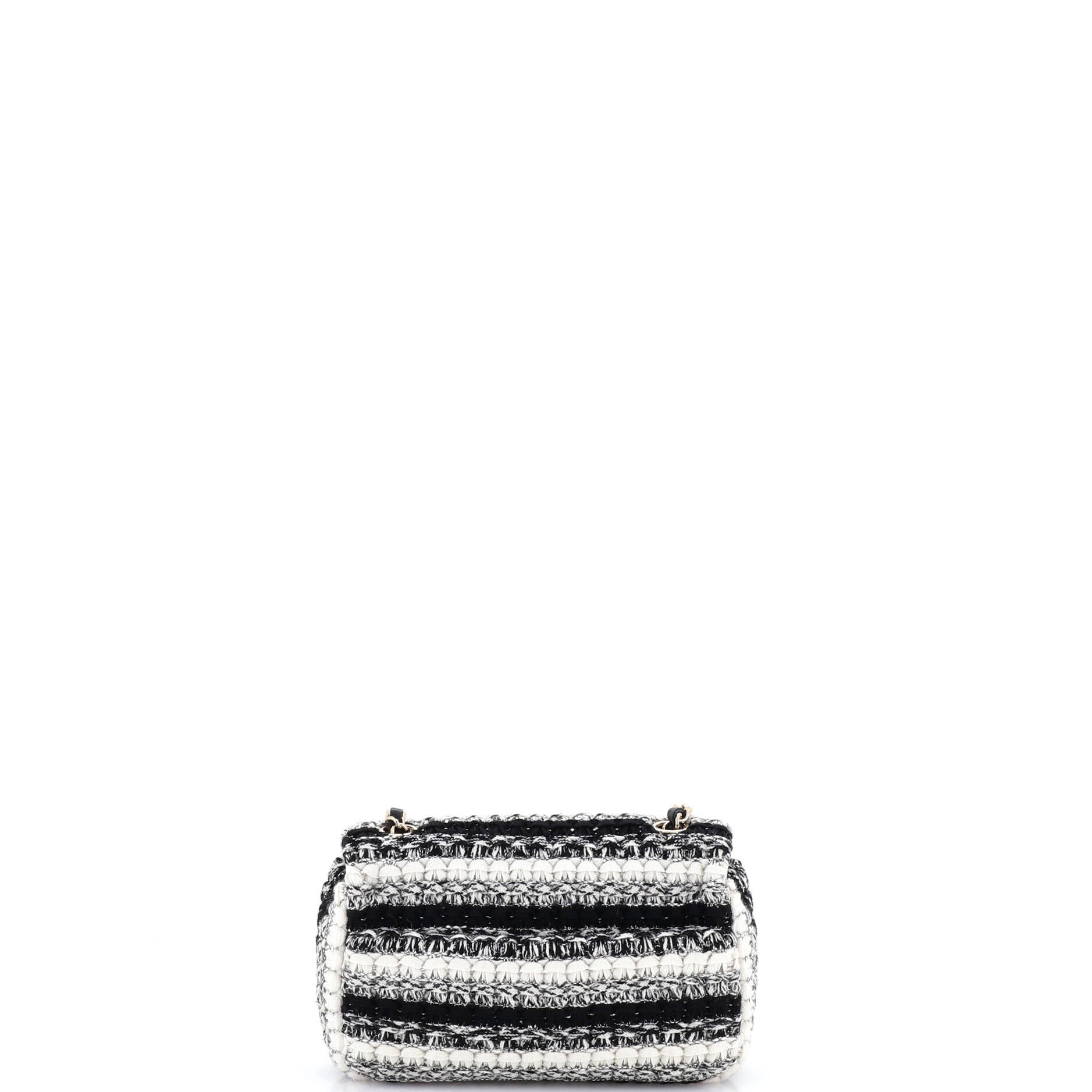 Classic Single Flap Bag Braided Quilted Tweed Mini