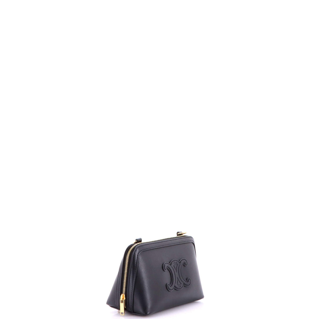 Cuir Triomphe Zip Around Chain Clutch Leather