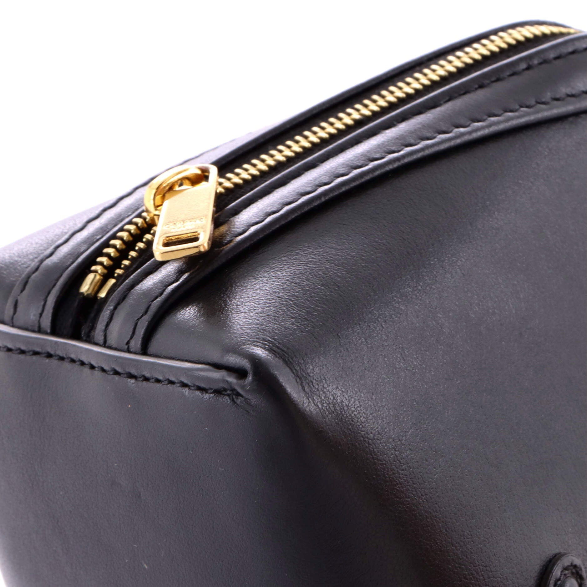 Cuir Triomphe Zip Around Chain Clutch Leather