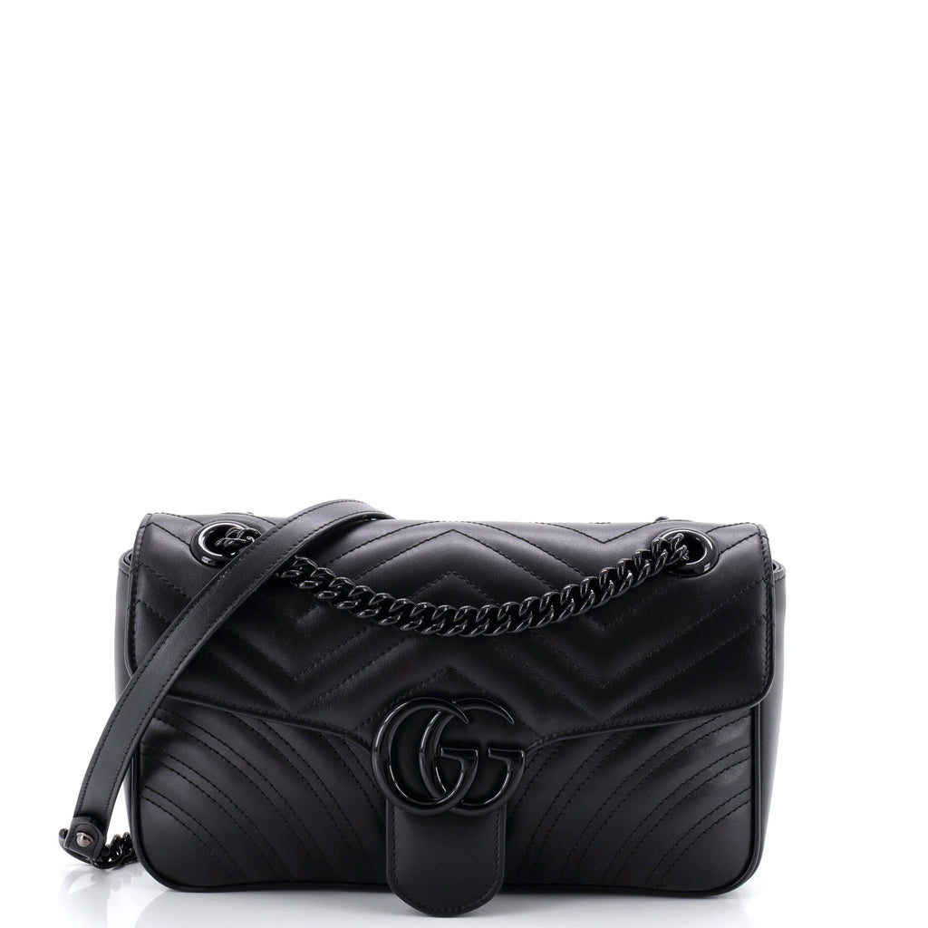 GG Marmont Monochrome Flap Bag Matelasse Leather Small