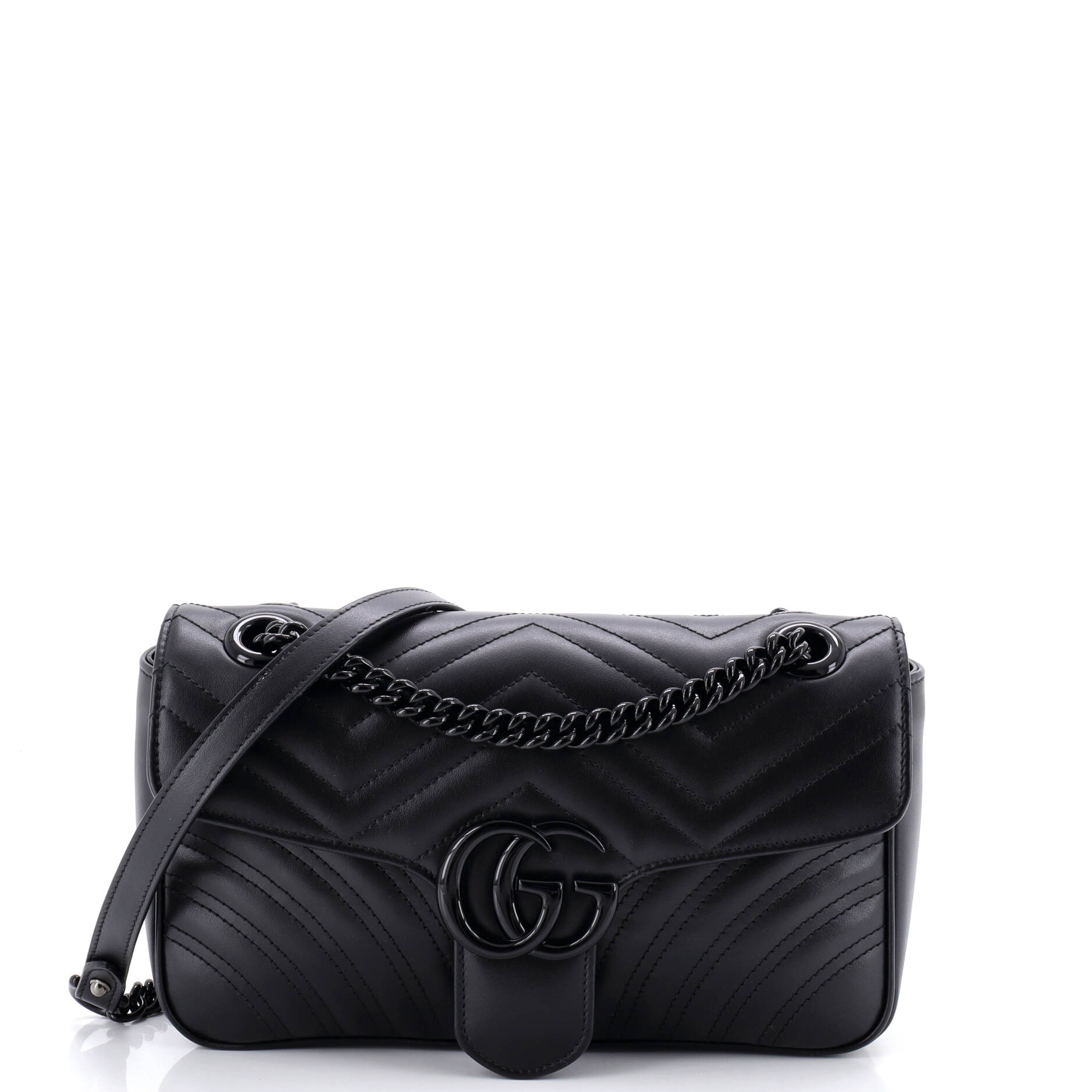 GG Marmont Monochrome Flap Bag Matelasse Leather Small