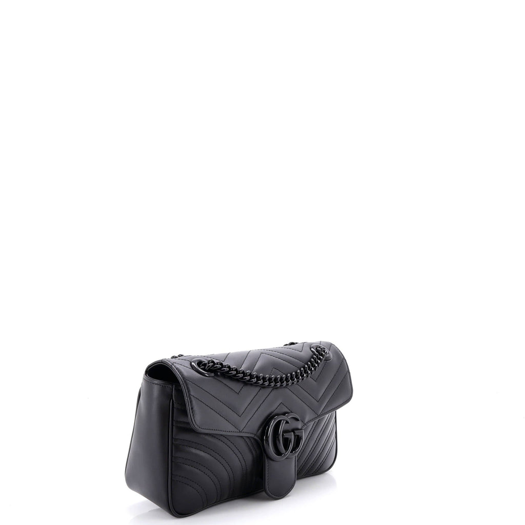GG Marmont Monochrome Flap Bag Matelasse Leather Small