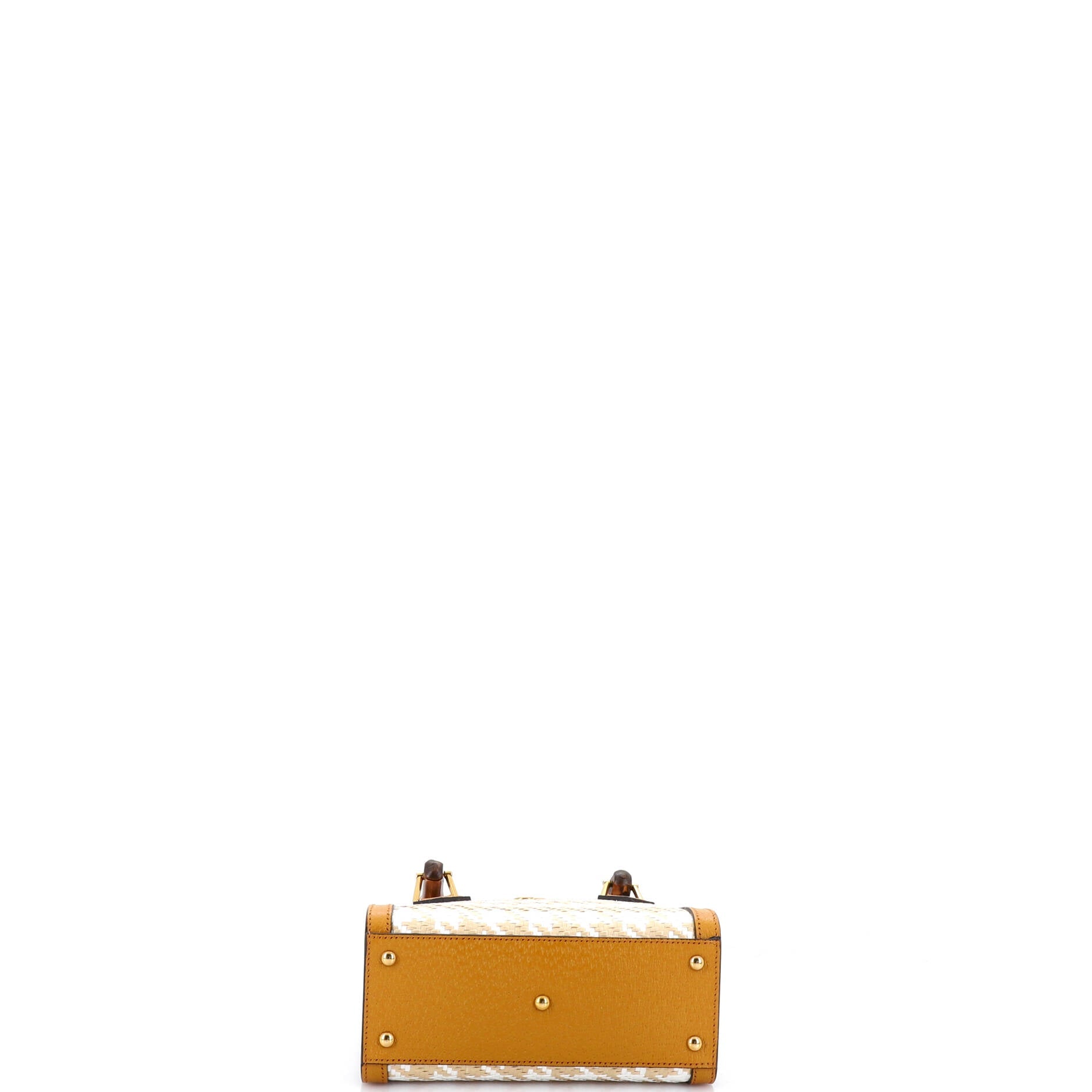 Diana NM Bamboo Handle Tote Houndstooth Raffia Mini