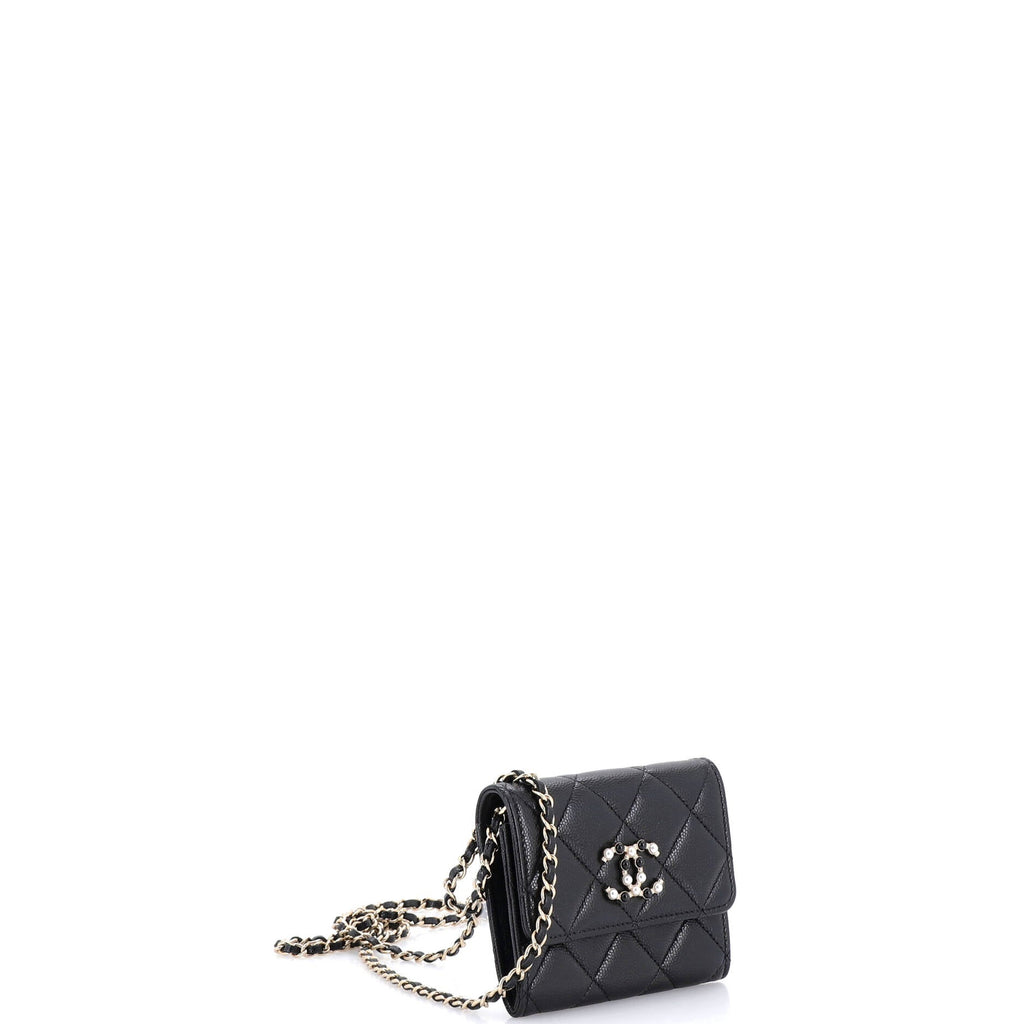 Coco Candy Card Holder on Chain Quilted Caviar