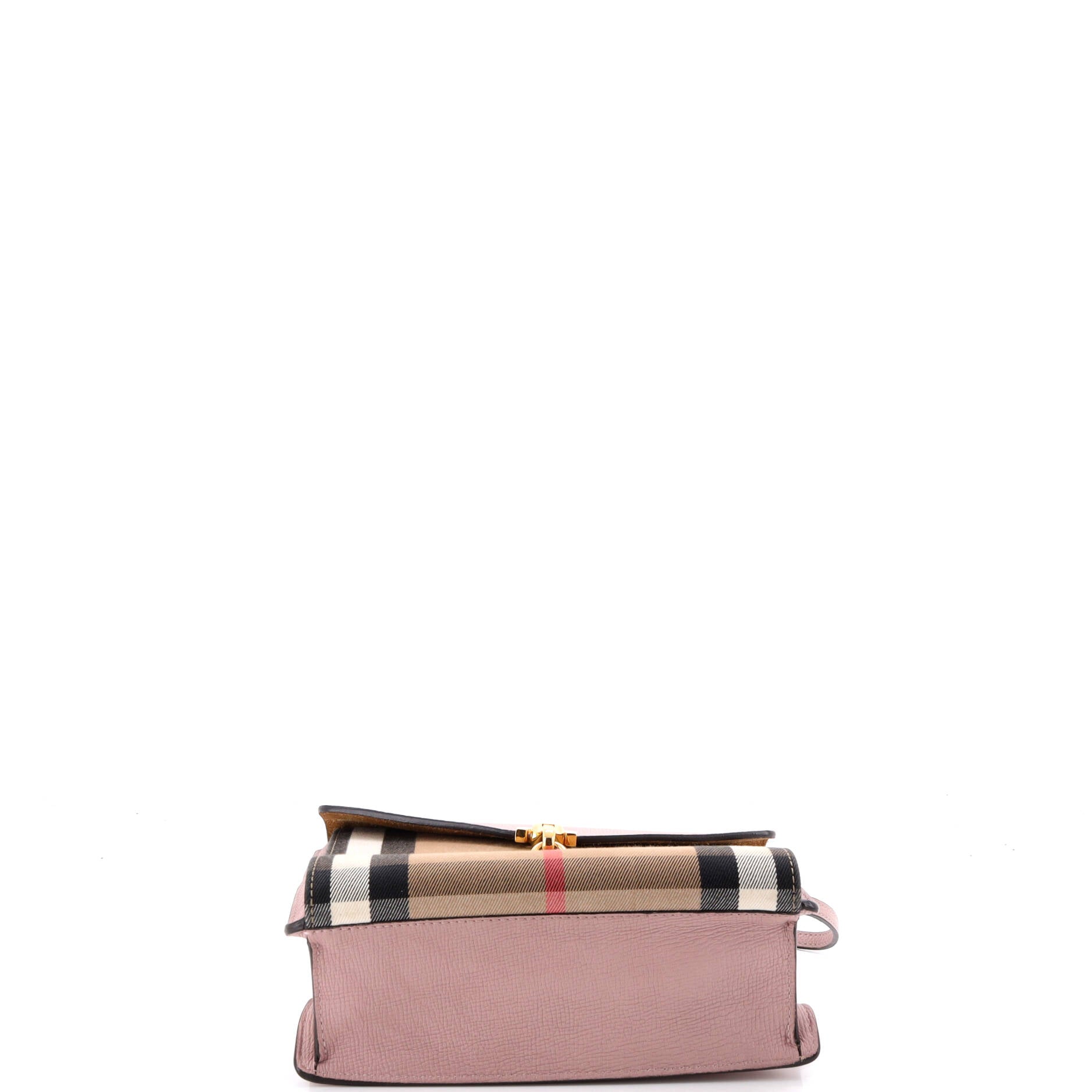 Macken Crossbody Bag Leather and House Check Canvas Small