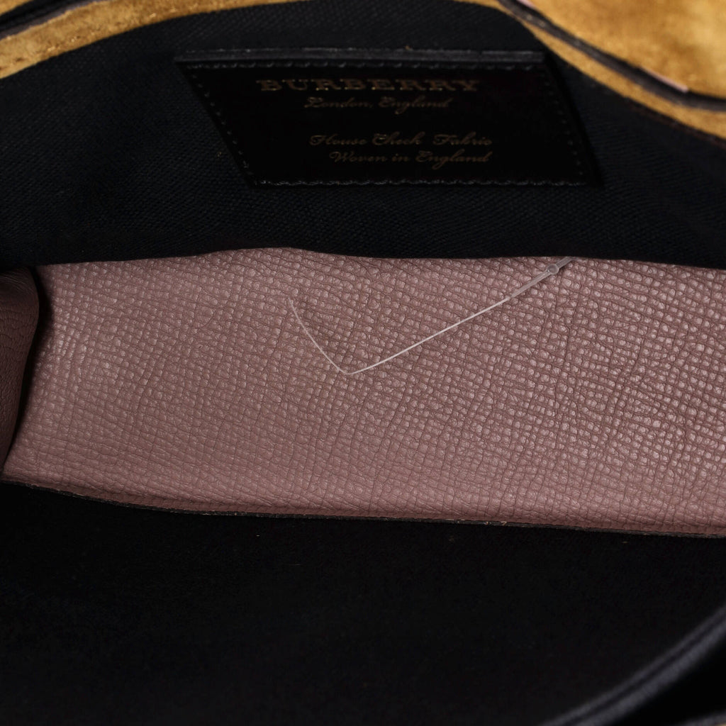 Macken Crossbody Bag Leather and House Check Canvas Small